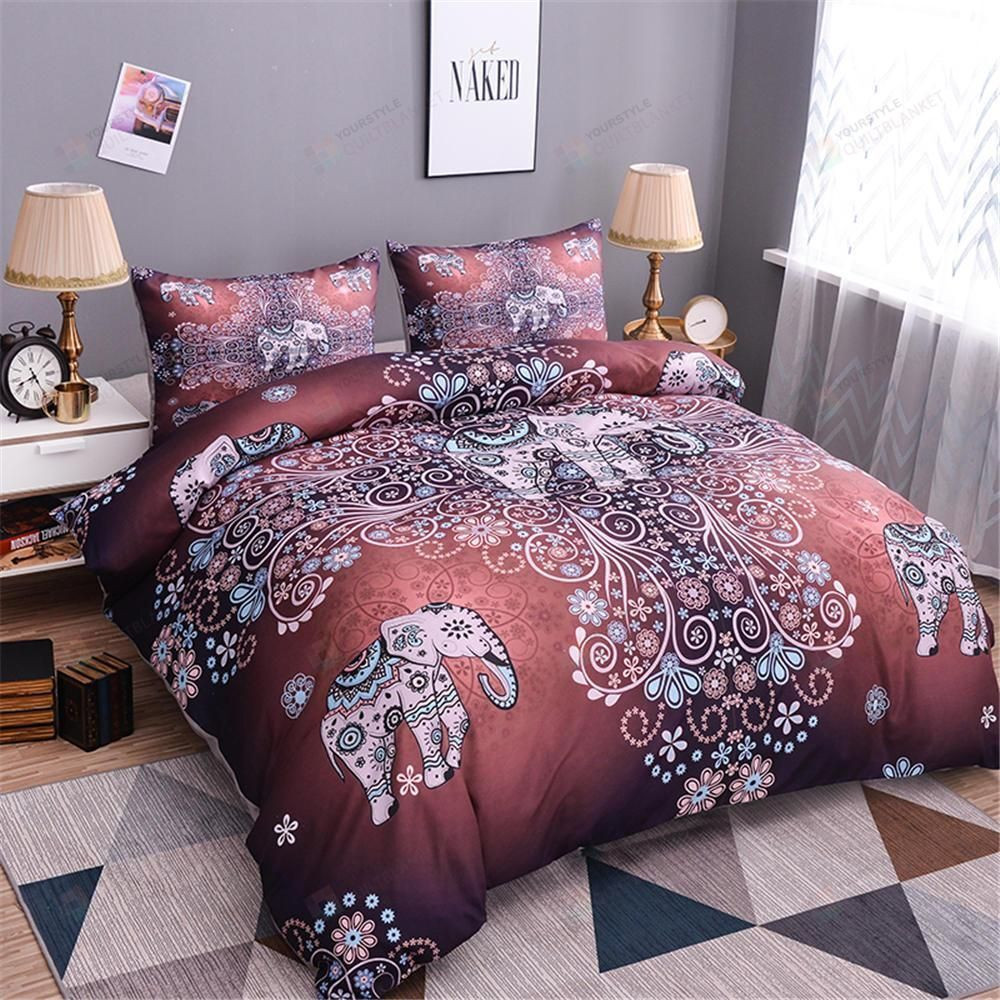 Elephant Cotton Bed Sheets Spread Comforter Duvet Cover Bedding Sets