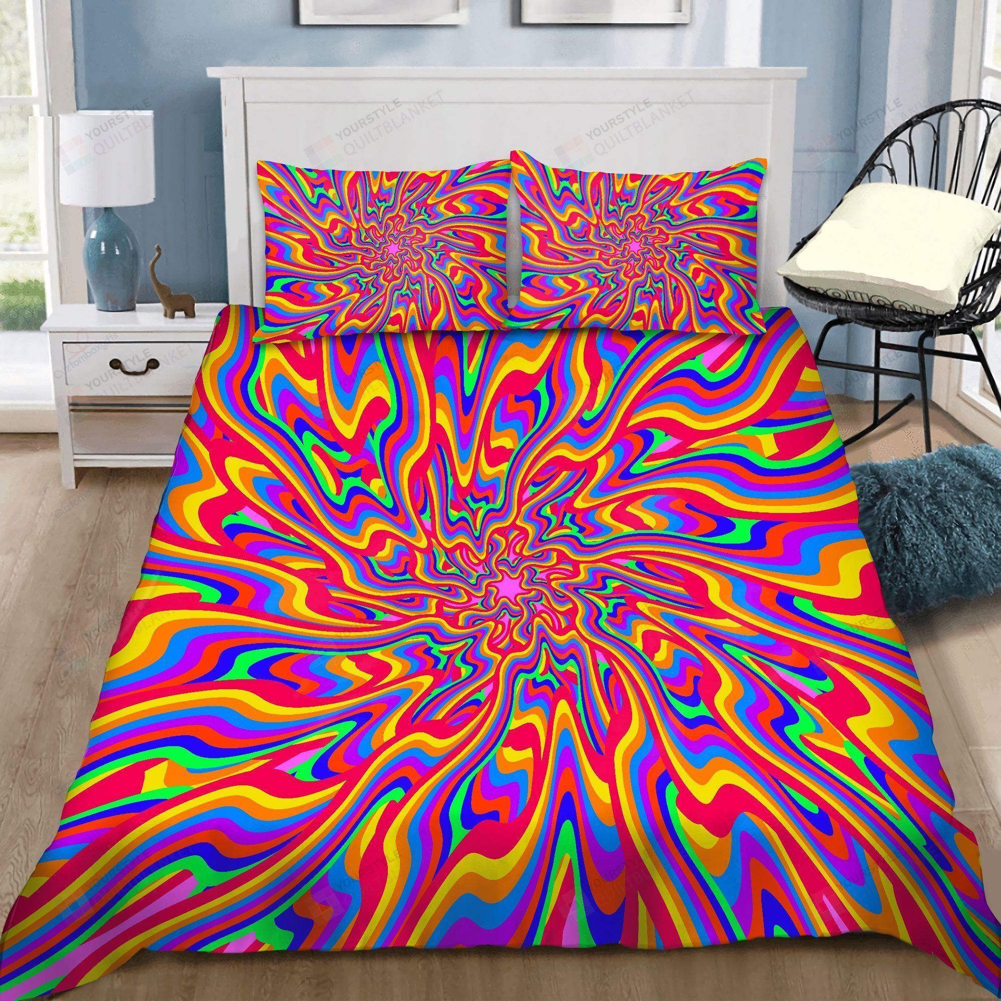 Hippie Trippy Bedding Set Bed Sheets Spread Comforter Duvet Cover Bedding Sets