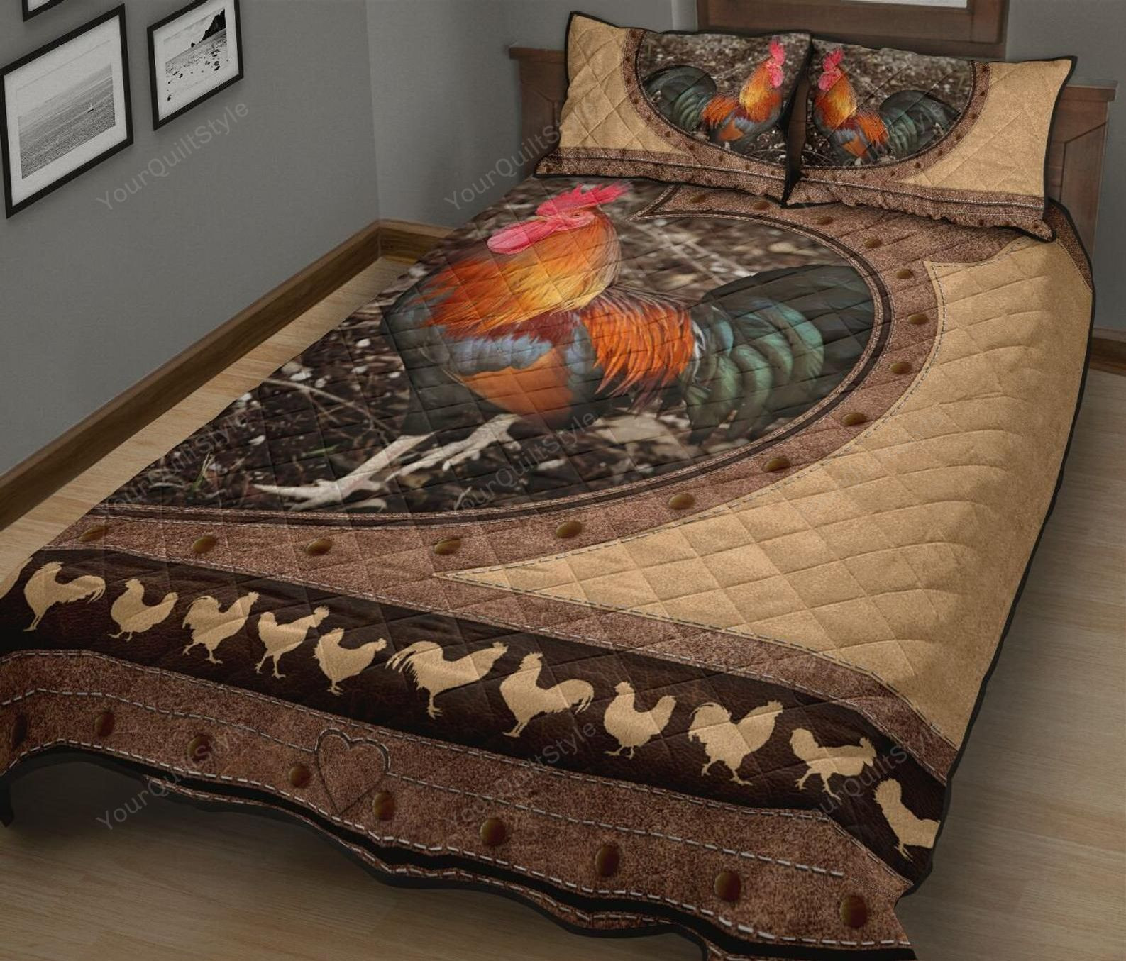 Rooster Quilt Bedding Set Cotton Bed Sheets Spread Comforter Duvet Cover Bedding Sets