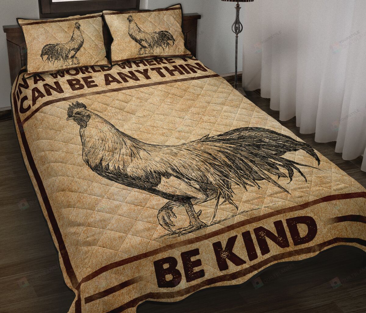 Chicken Pen Art Style Quilt Bedding Set