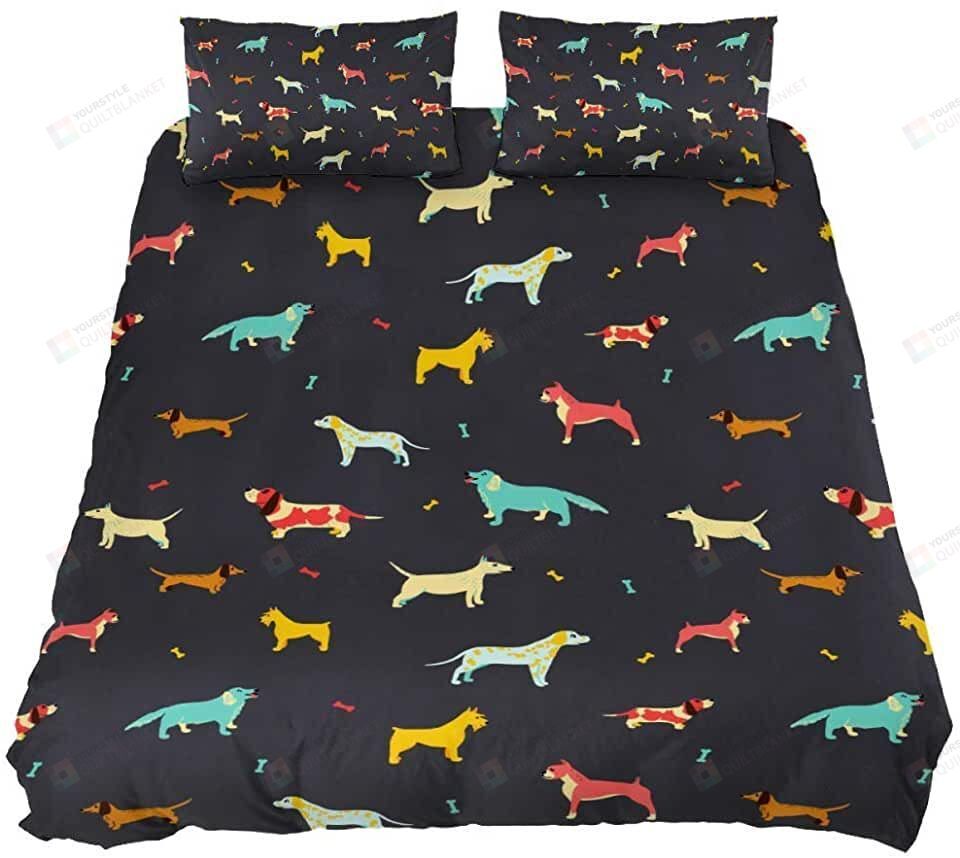 Dachshund Dog Black Bedding Set Bed Sheets Spread Comforter Duvet Cover Bedding Sets