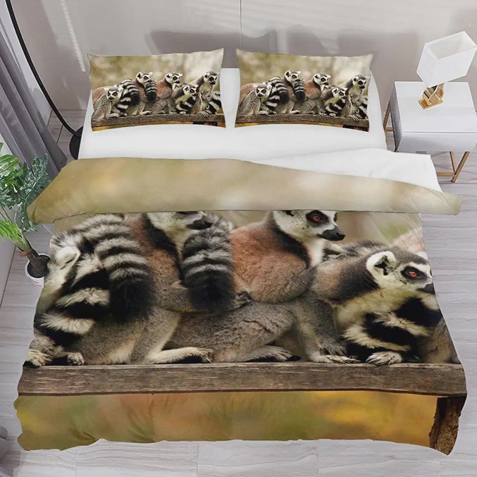 Lemurs Pattern Bed Sheets Duvet Cover Bedding Sets