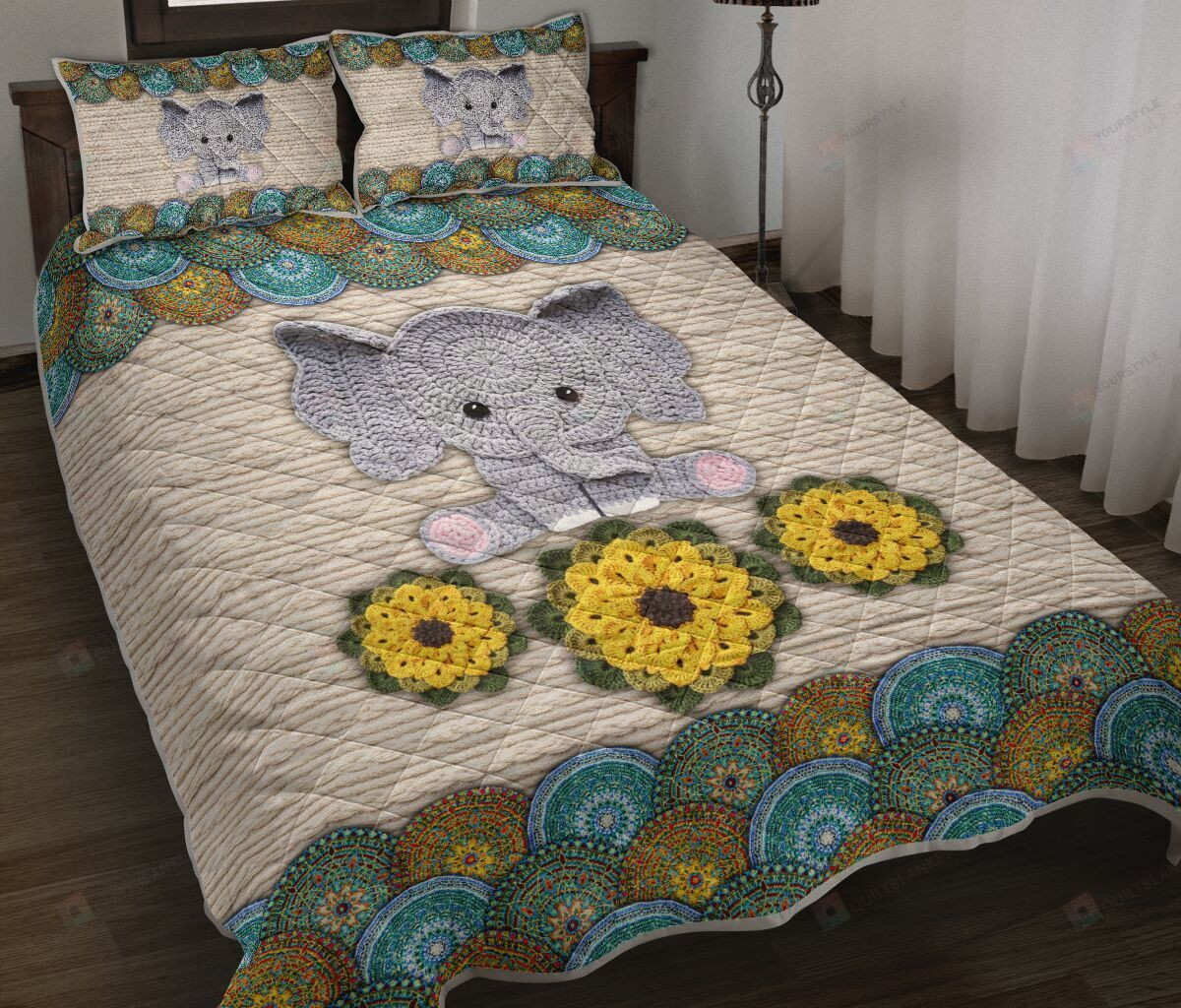 Baby Elephant Quilt Bedding Set