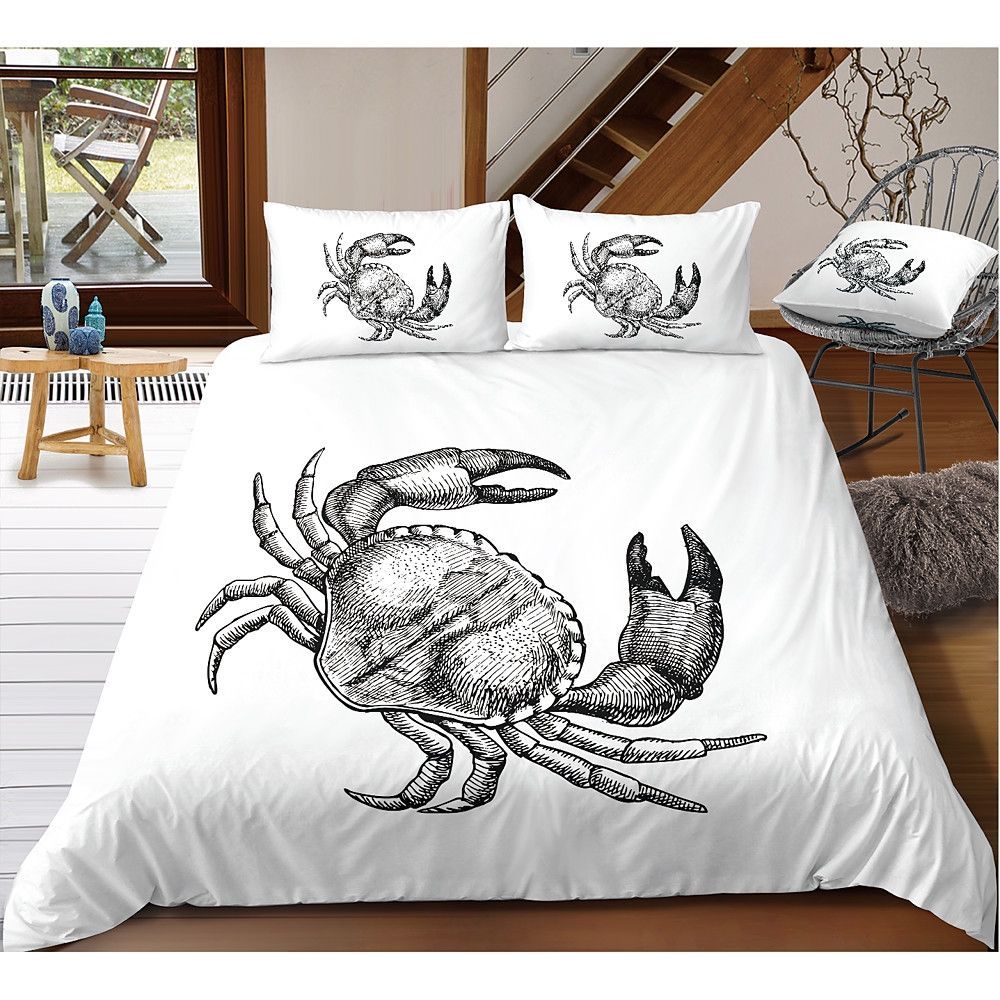 Crab Bedding Set Bed Sheets Spread Comforter Duvet Cover Bedding Sets