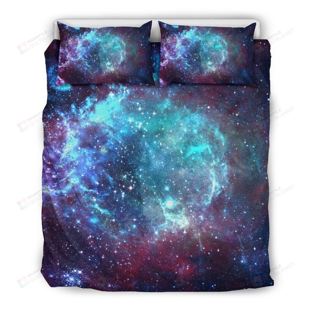 Starfield Nebula Galaxy Space Print Duvet Cover Bedding Set