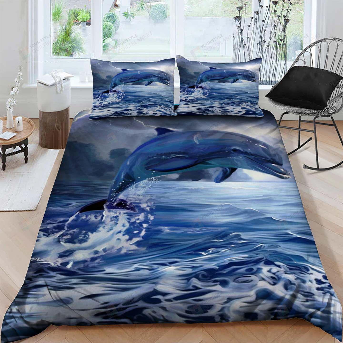 Dolphin Cotton Bed Sheets Spread Comforter Duvet Cover Bedding Sets