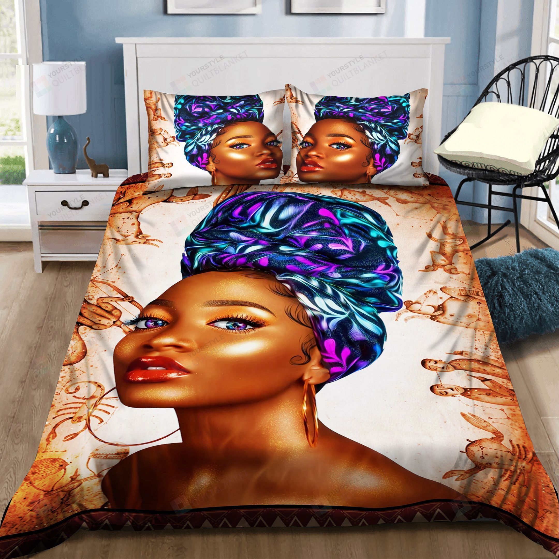 Beautiful Black Woman Bedding Set Bed Sheets Spread Comforter Duvet Cover Bedding Sets