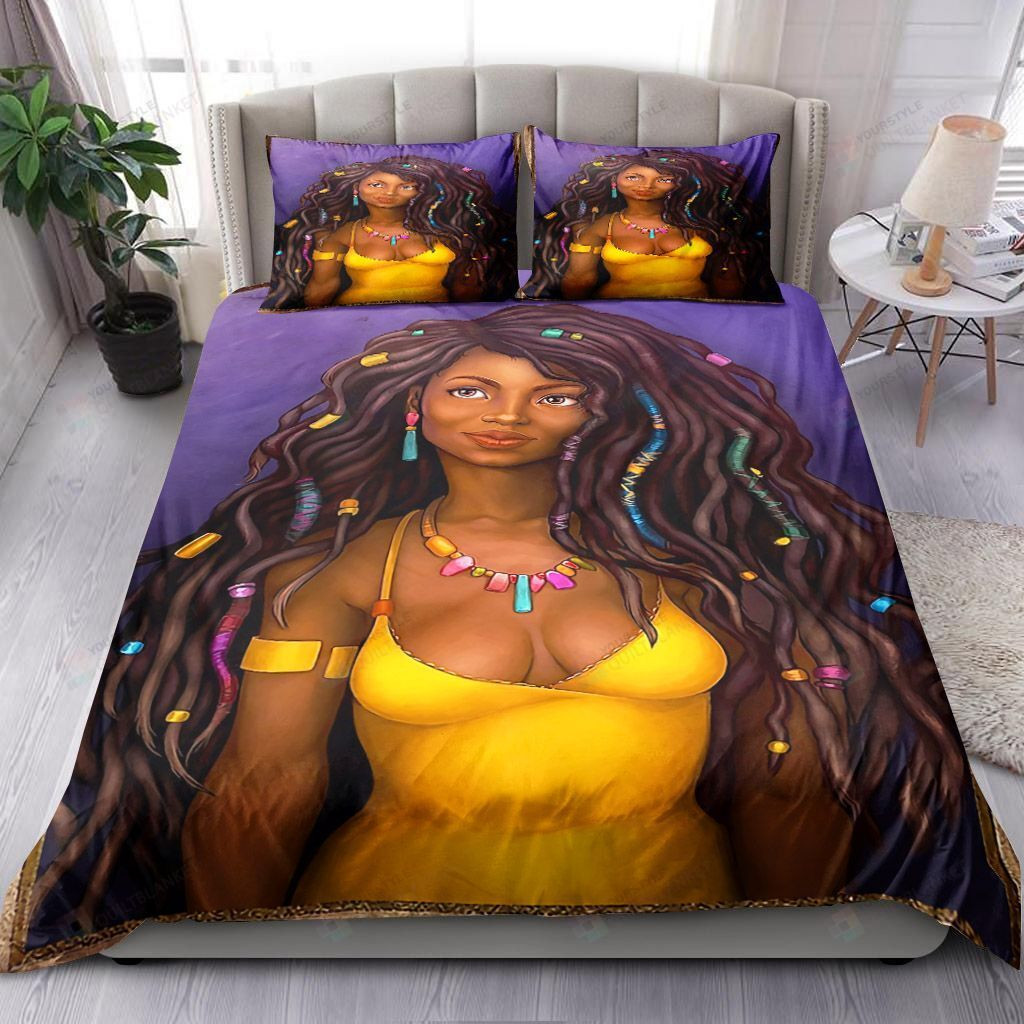 Beautiful Black Girl Bedding Set Bed Sheets Spread Comforter Duvet Cover Bedding Sets