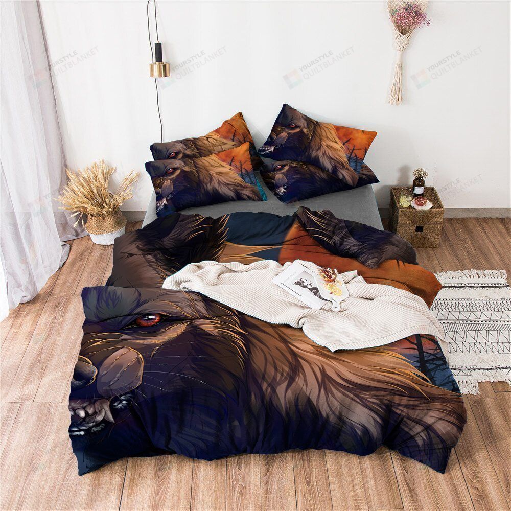 Wolf Cotton Bed Sheets Spread Comforter Duvet Cover Bedding Sets