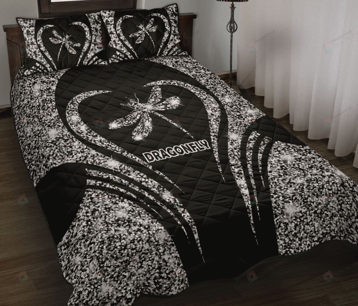 Dragonfly Heart Quilt Bedding Set