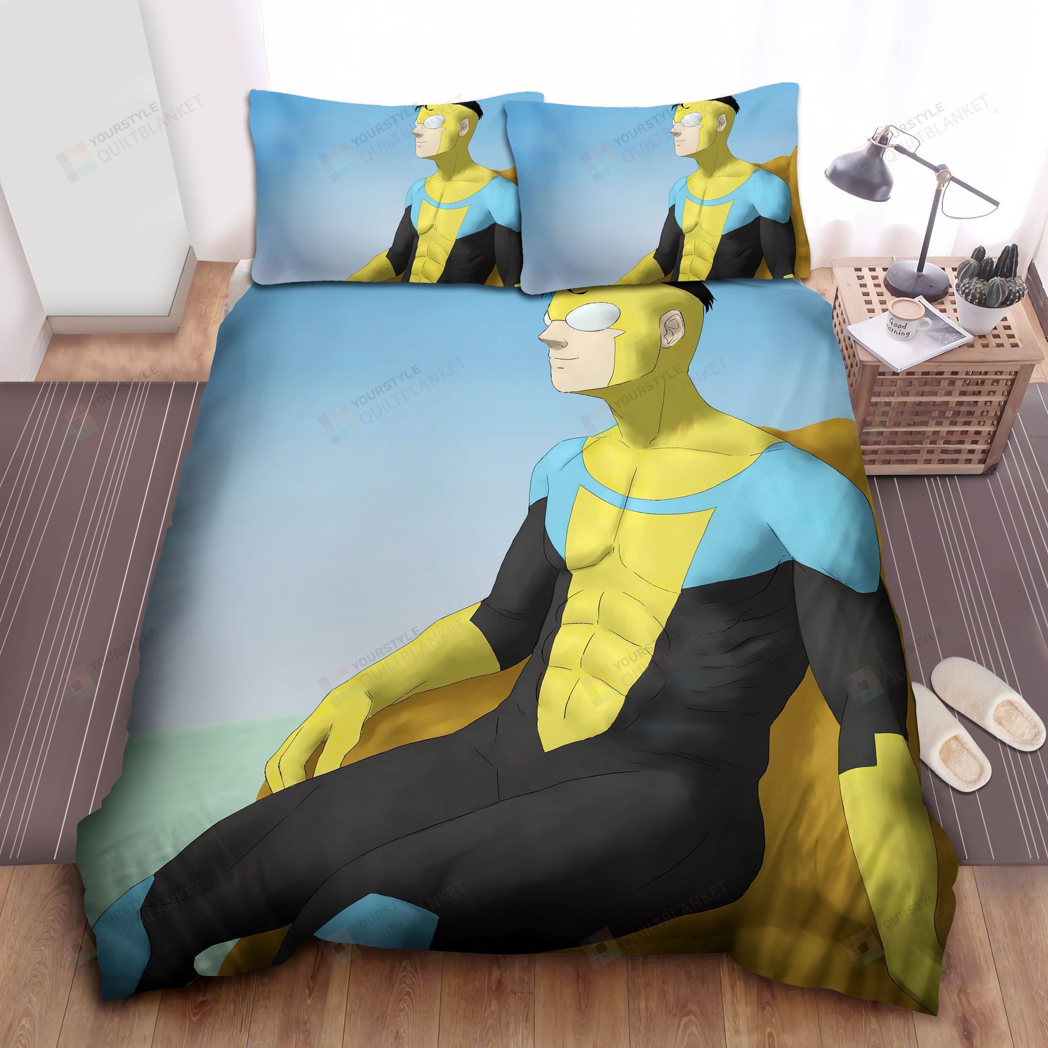 Invincible Sitting Bed Sheets Spread Comforter Duvet Cover Bedding Sets