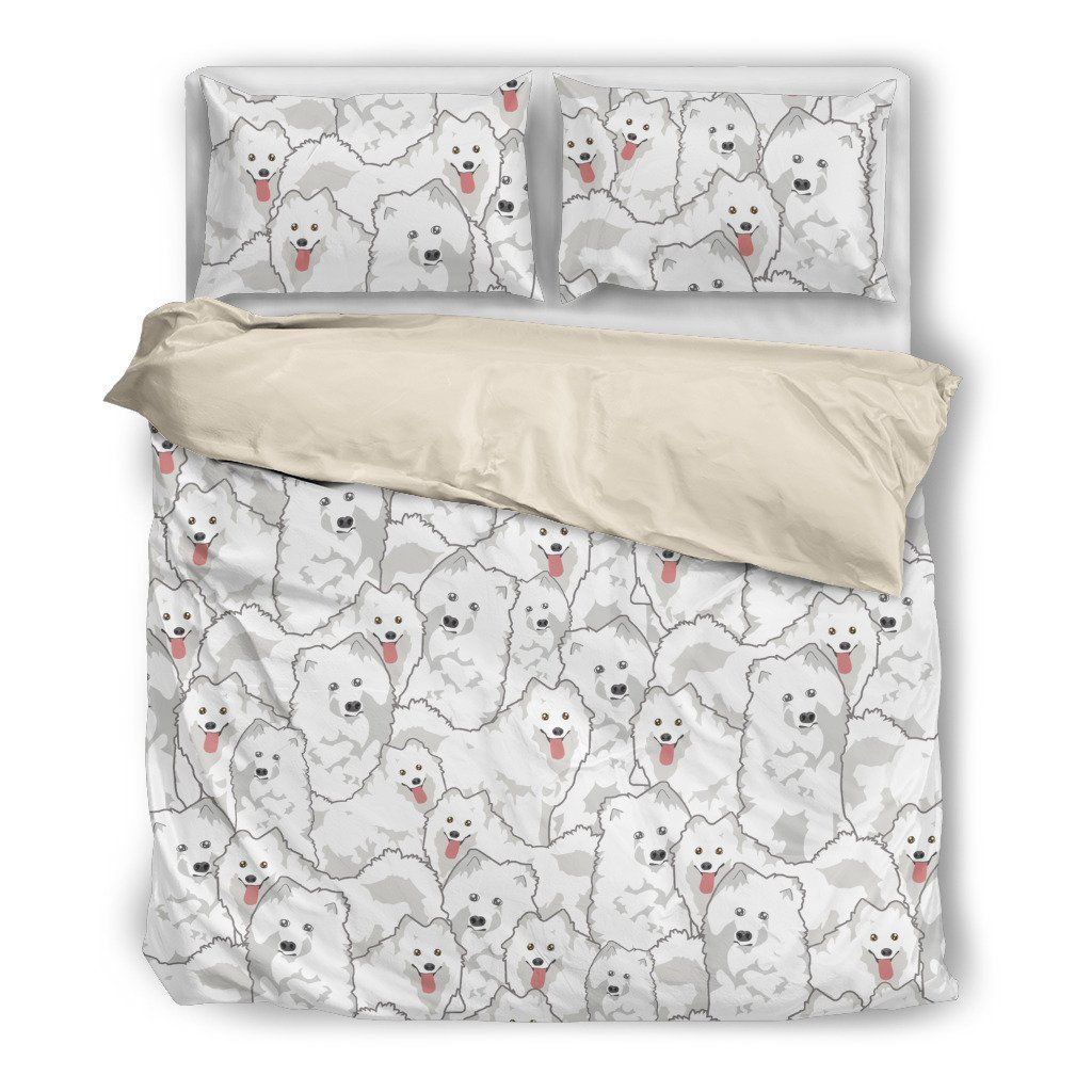 Samoyed Cotton Bed Sheets Spread Comforter Duvet Cover Bedding Sets