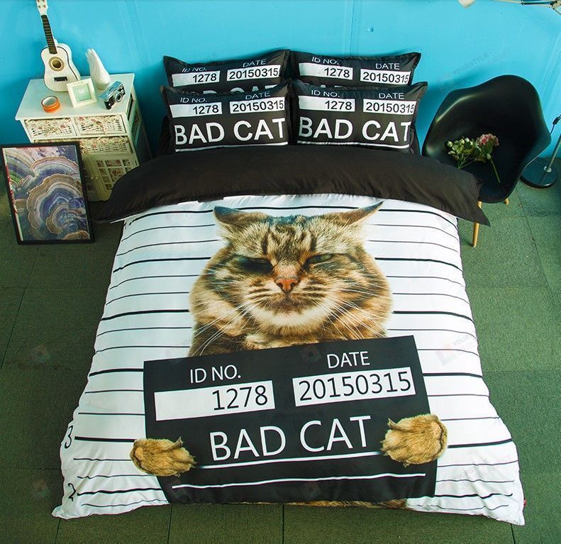 Cat Cotton Bed Sheets Spread Comforter Duvet Cover Bedding Sets