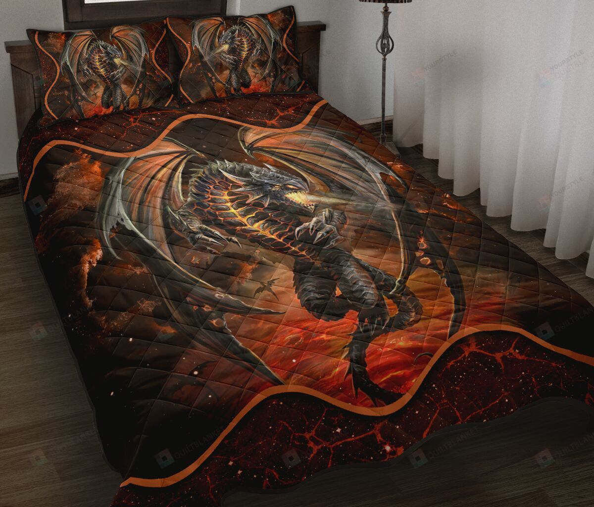 Dragon Lava Quilt Bedding Set