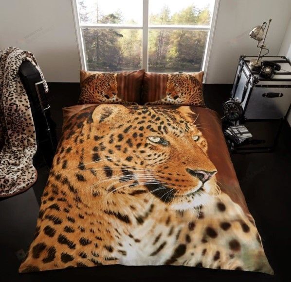 Leopard Cotton Bed Sheets Spread Comforter Duvet Cover Bedding Sets