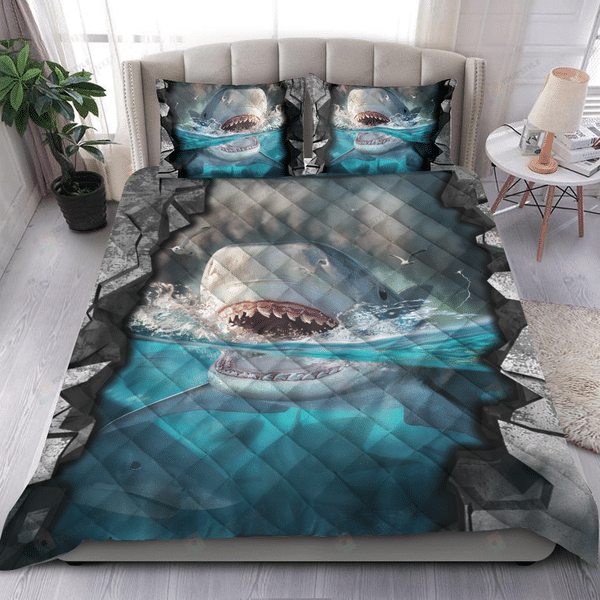 Scary Shark Quilt Bedding Set