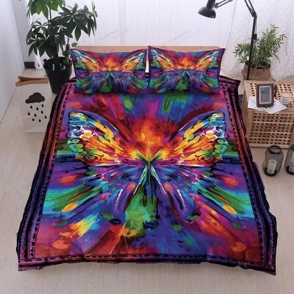 Colorful Butterfly Bedding Set Bed Sheets Spread Comforter Duvet Cover Bedding Sets