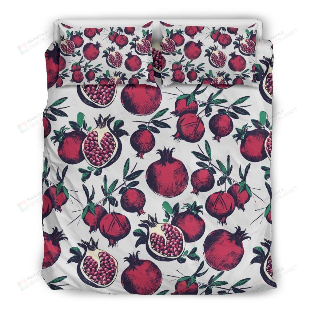 Pomegranate Cotton Bed Sheets Spread Comforter Duvet Cover Bedding Sets