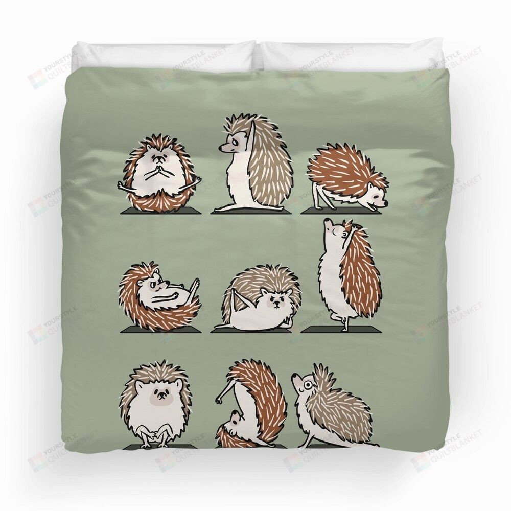Hedgehog Yoga Duvet Cover Bedding Set
