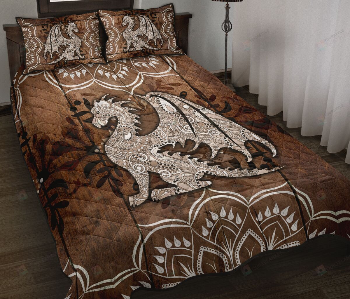 Mandala Dragon Quilt Bedding Set