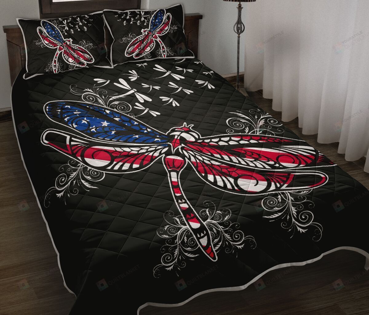 Dragonfly American Quilt Bedding Set