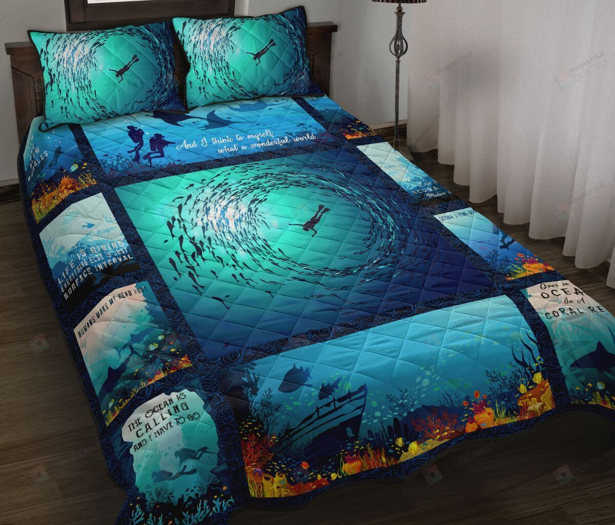 Scuba Diving Quilt Bedding Set