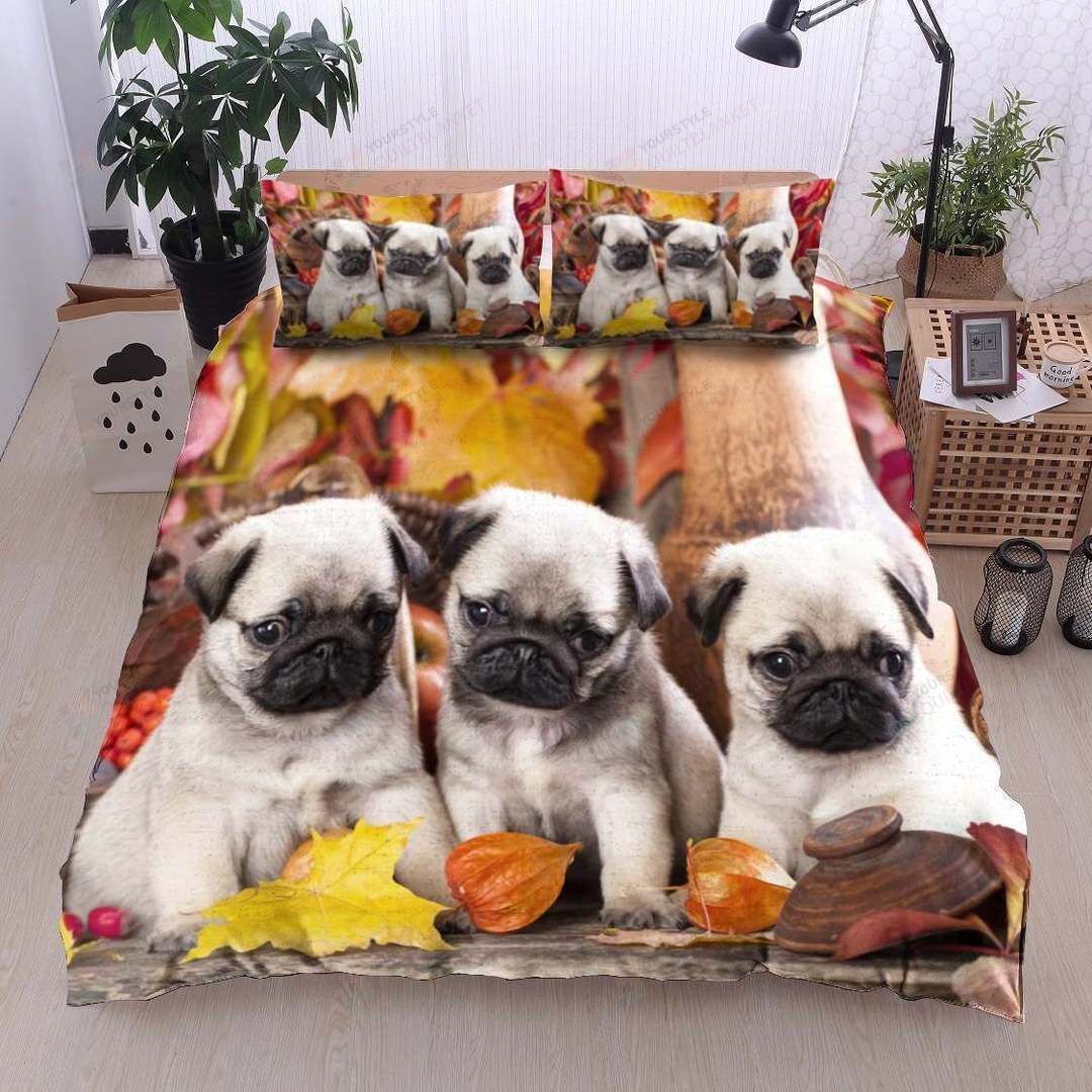 Pug Cotton Bed Sheets Spread Comforter Duvet Cover Bedding Sets