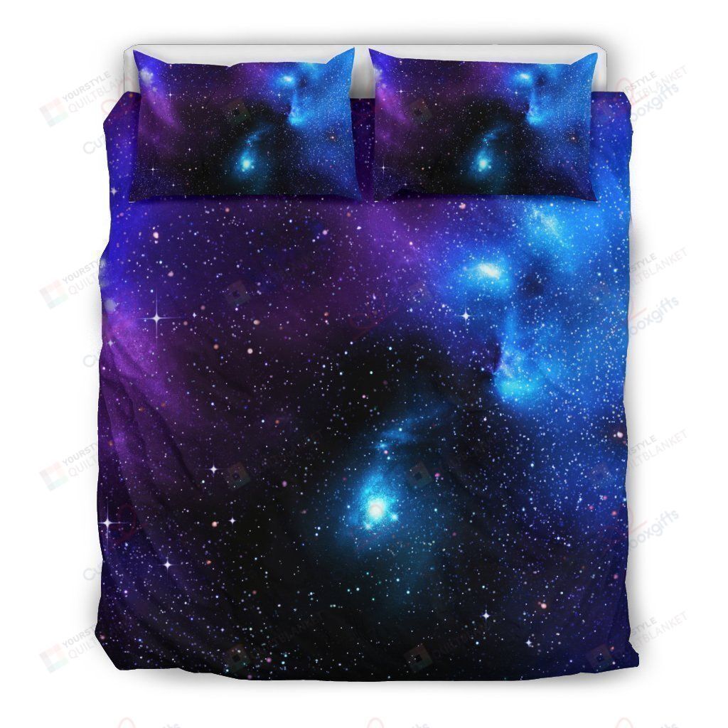 Dark Purple Blue Galaxy Space Bedding Set Bed Sheets Spread Comforter Duvet Cover Bedding Sets