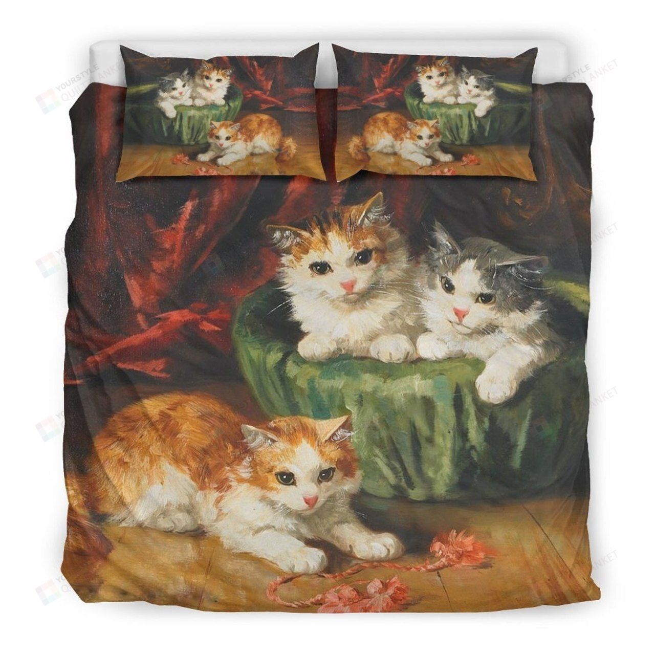 Three Cats - Bedding Set (Duvet Cover & Pillow Cases)