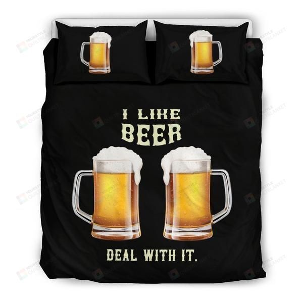 Beer I Like Beer Deal With It Bedding Set Bed Sheets Spread Comforter Duvet Cover Bedding Sets
