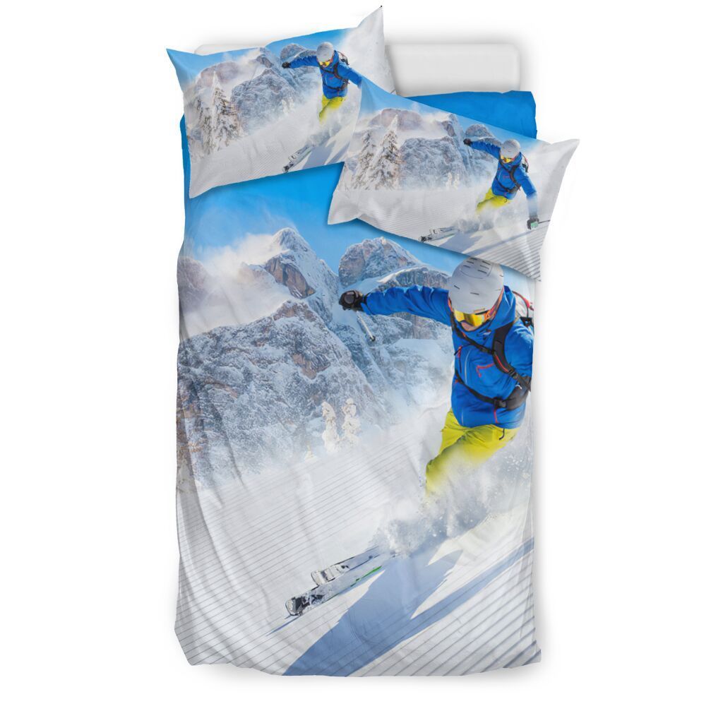 Skiing Bedding Set Cotton Bed Sheets Spread Comforter Duvet Cover Bedding Sets