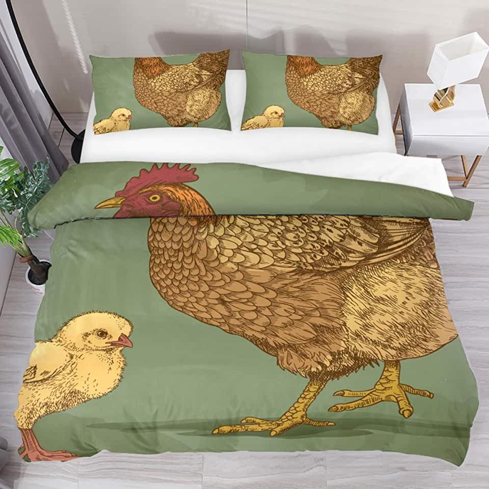 Chicken And Chick Bedding Set Bed Sheets Spread Comforter Duvet Cover Bedding Sets