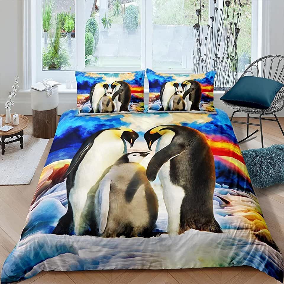 Penguin Family Cute Bedding Set  Bed Sheets Spread Comforter Duvet Cover Bedding Sets