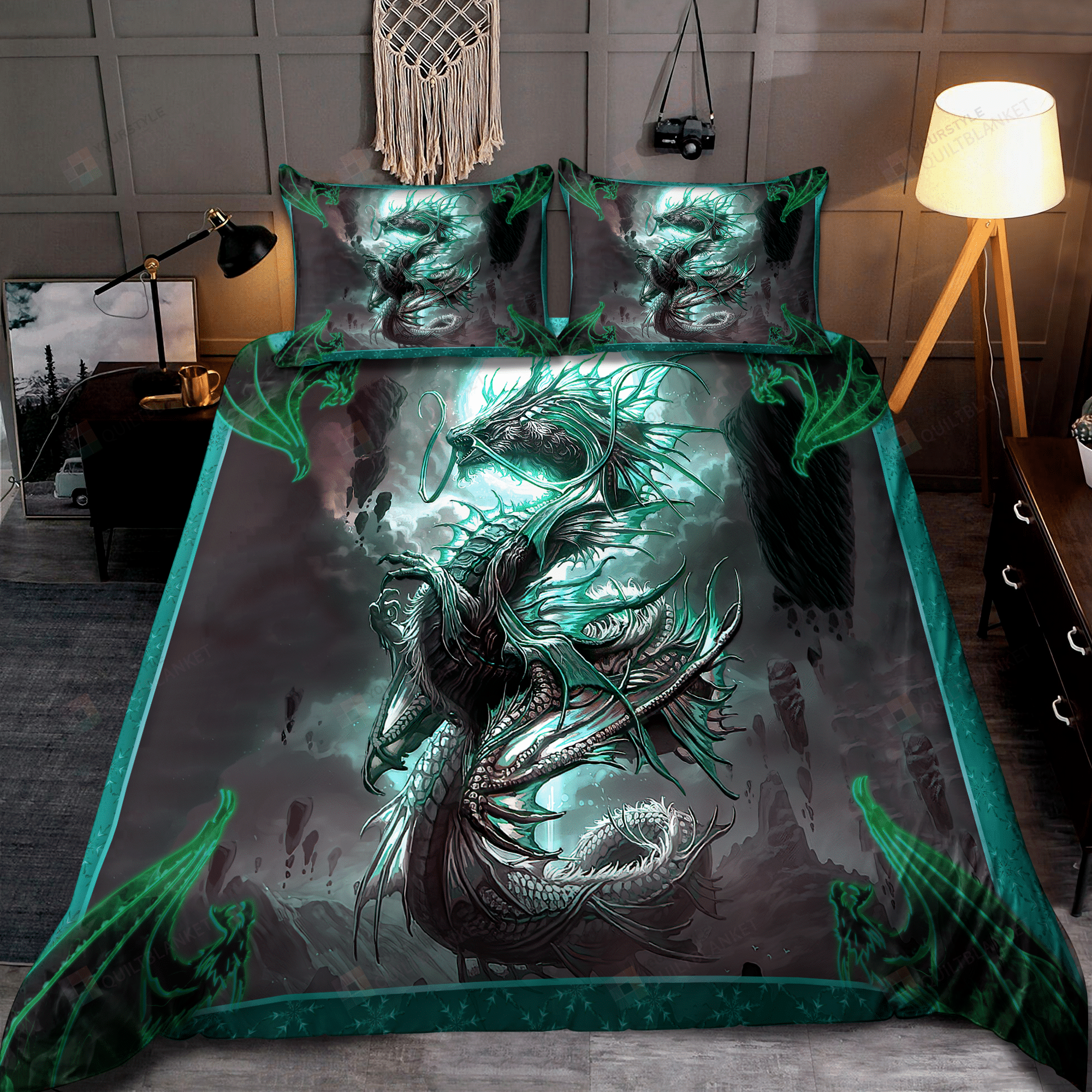 Dragon Cotton Bed Sheets Spread Comforter Duvet Cover Bedding Sets