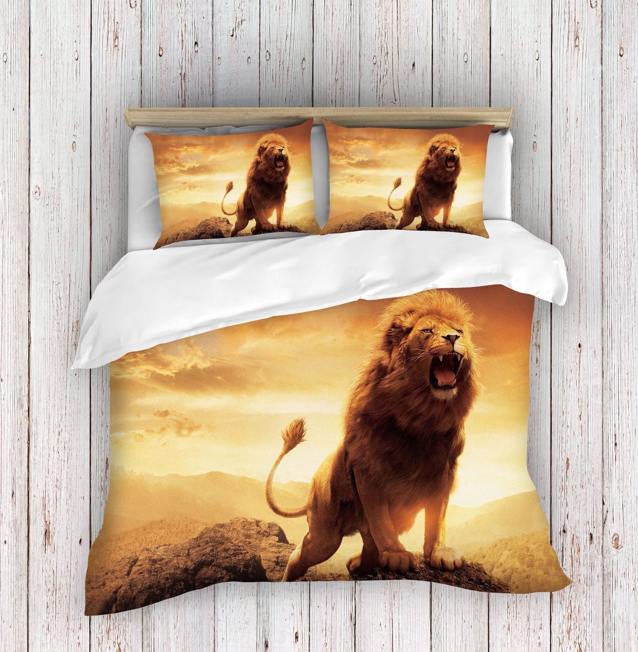 Lion Roaring Bedding Set Bed Sheets Spread Comforter Duvet Cover Bedding Sets
