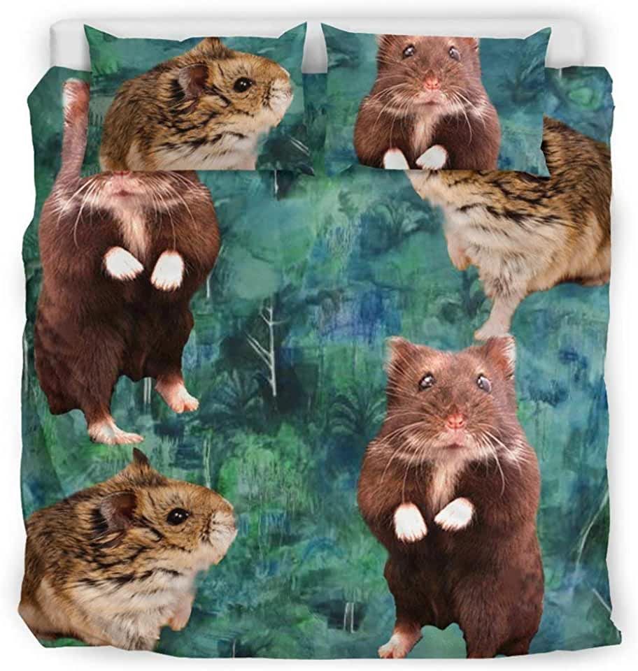 Hamster Print Bed Sheet Duvet Cover Bedding Sets