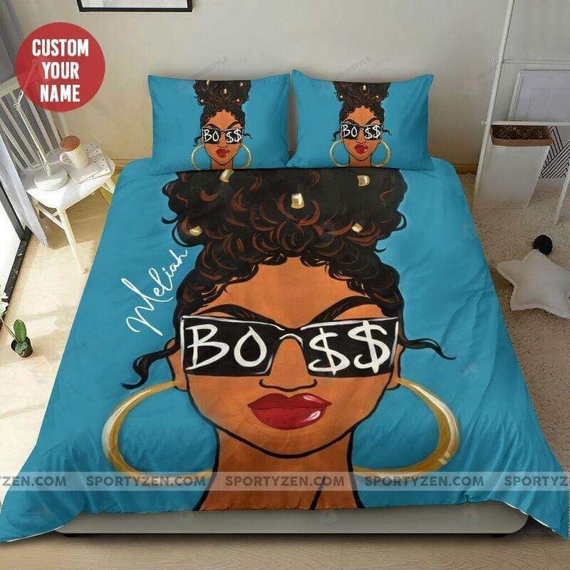 Black Woman Is Boss Custom Name  Duvet Cover Bedding Set