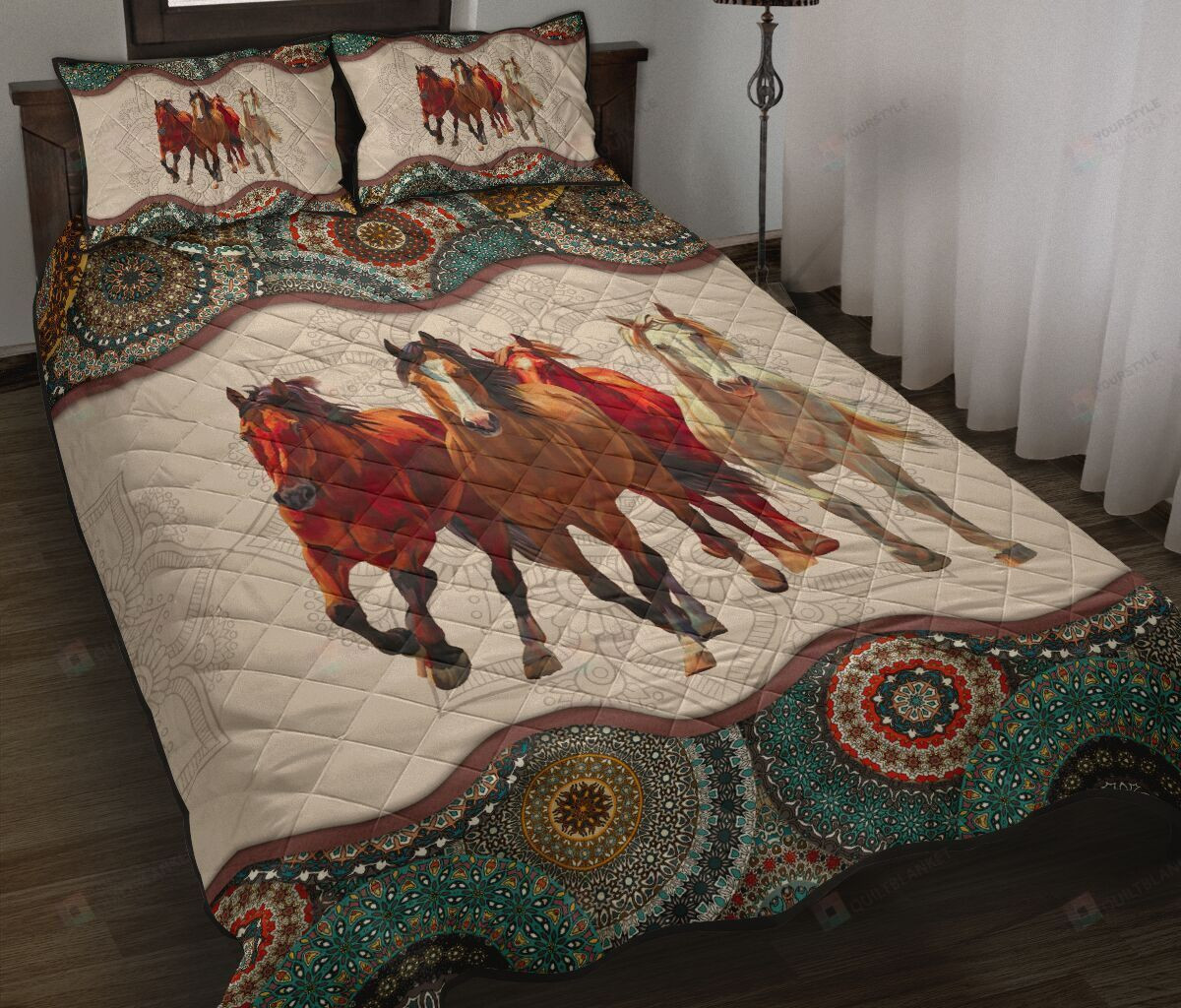 Horse Mandala Quilt Bedding Set