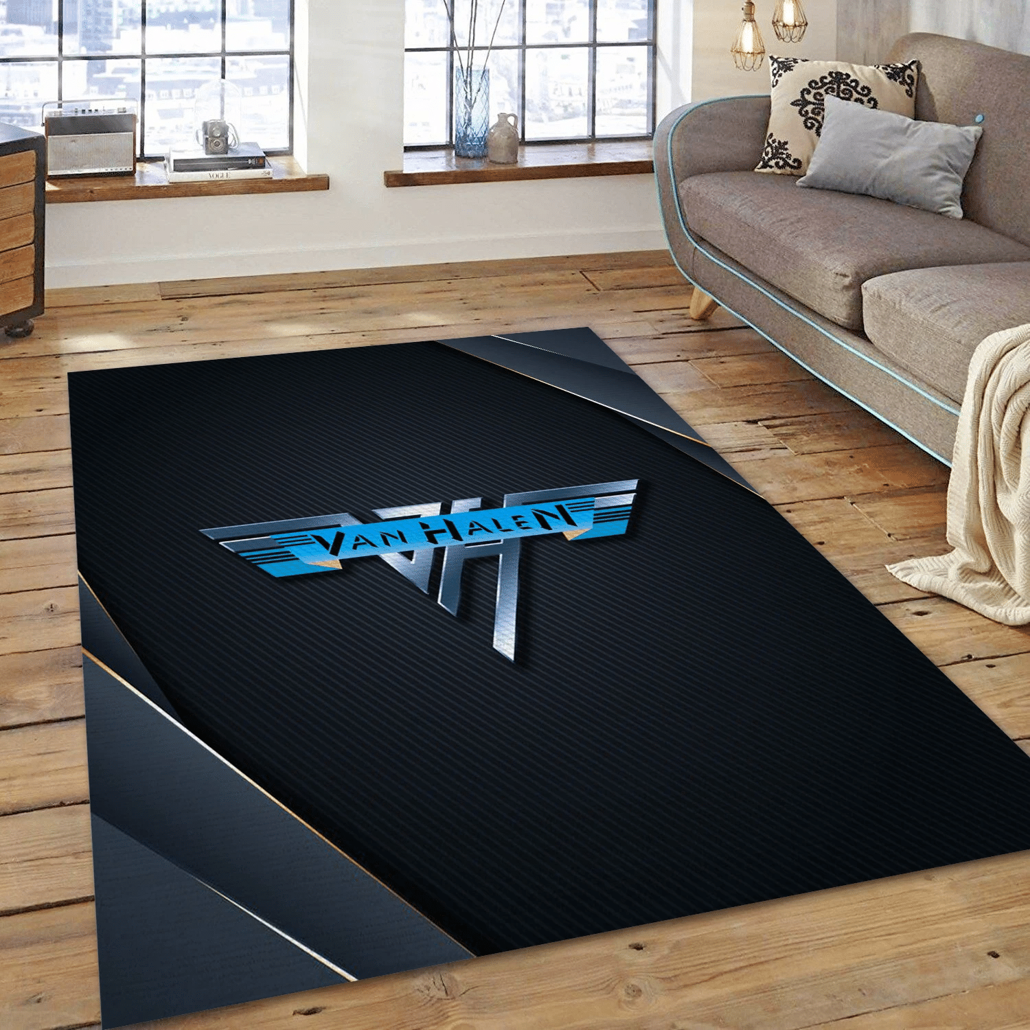 Van Halen Modern Logo Music Area Rug For Christmas, Living Room  Rug - Home Decor - Indoor Outdoor Rugs