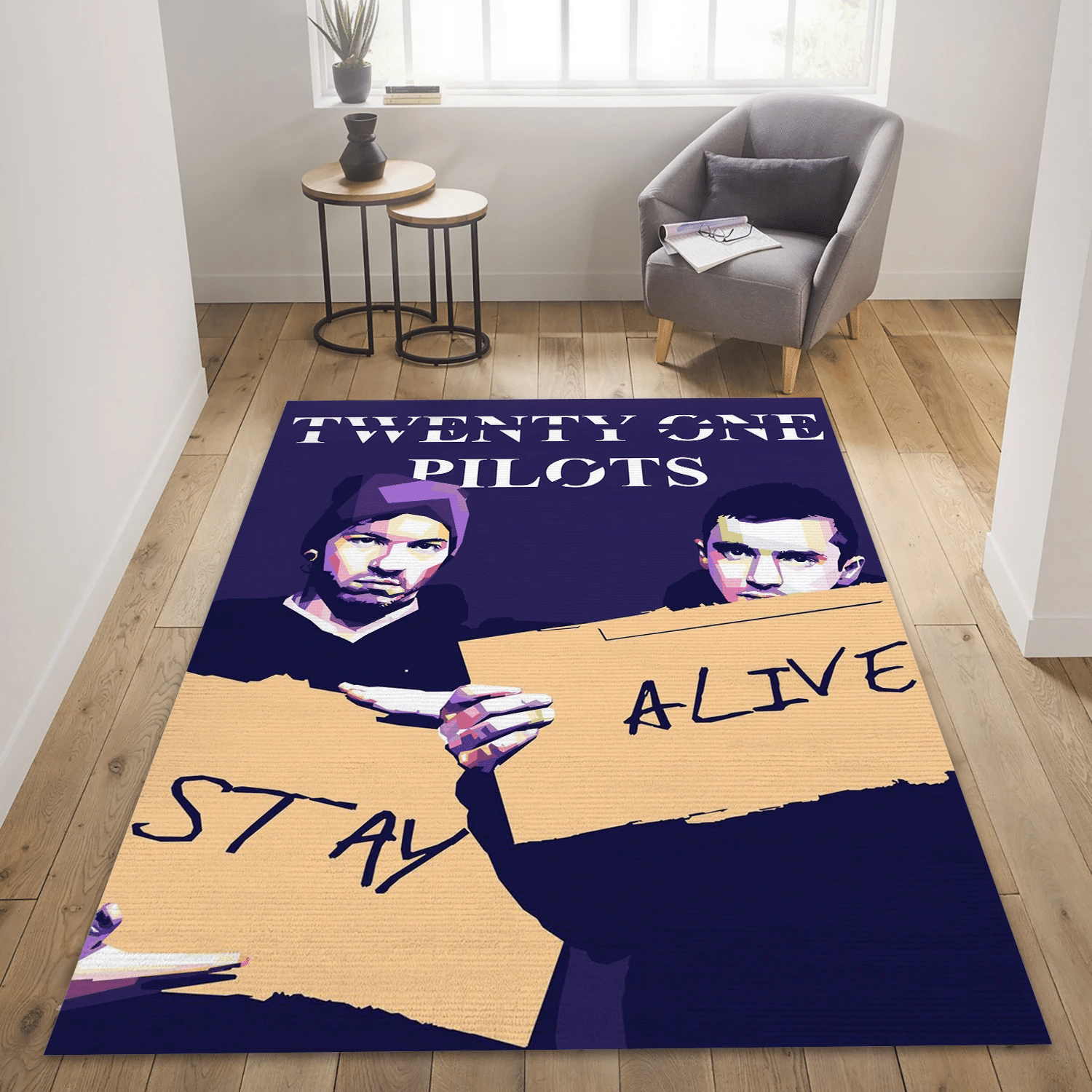 Twenty One Pilots Stay Alive Music Area Rug, Living Room  Rug - US Gift Decor - Indoor Outdoor Rugs