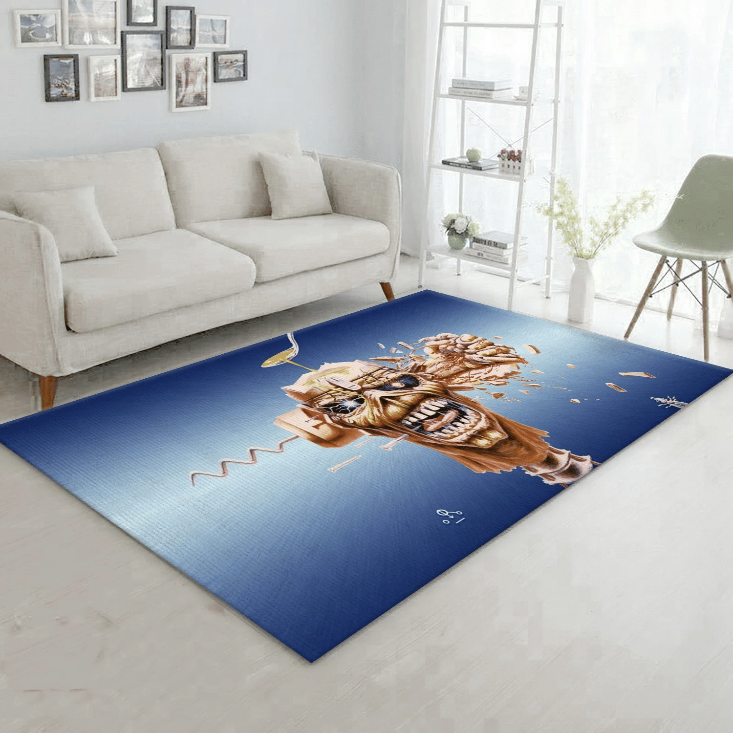 Iron Maiden Skull Music Area Rug Carpet, Living Room  Rug - Christmas Gift US Decor - Indoor Outdoor Rugs