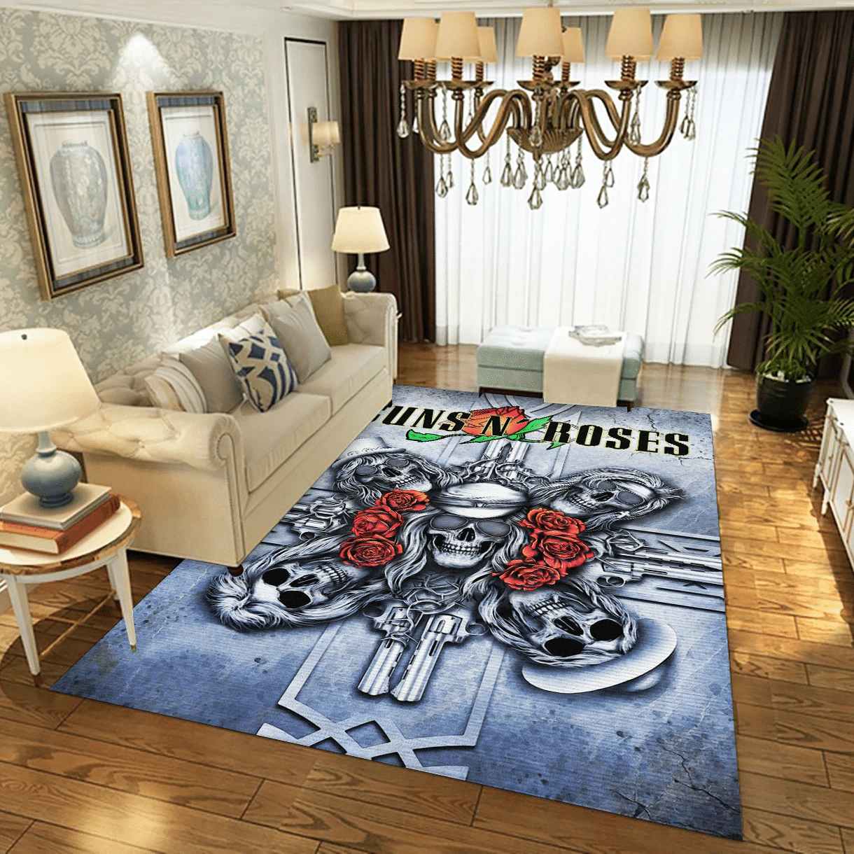 Guns N Roses Skull 1 Music Area Rug For Christmas, Living Room  Rug - Christmas Gift US Decor - Indoor Outdoor Rugs