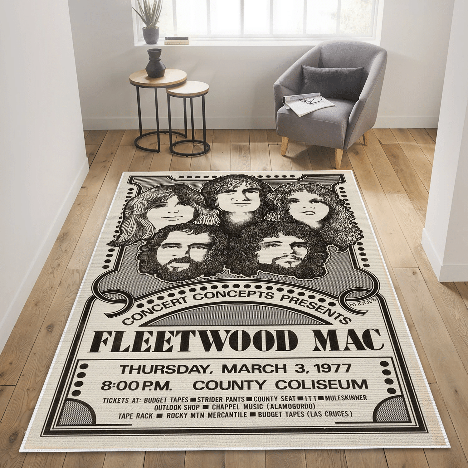 Fleetwood Mac Ticket Music Area Rug, Living Room  Rug - Home Decor - Indoor Outdoor Rugs