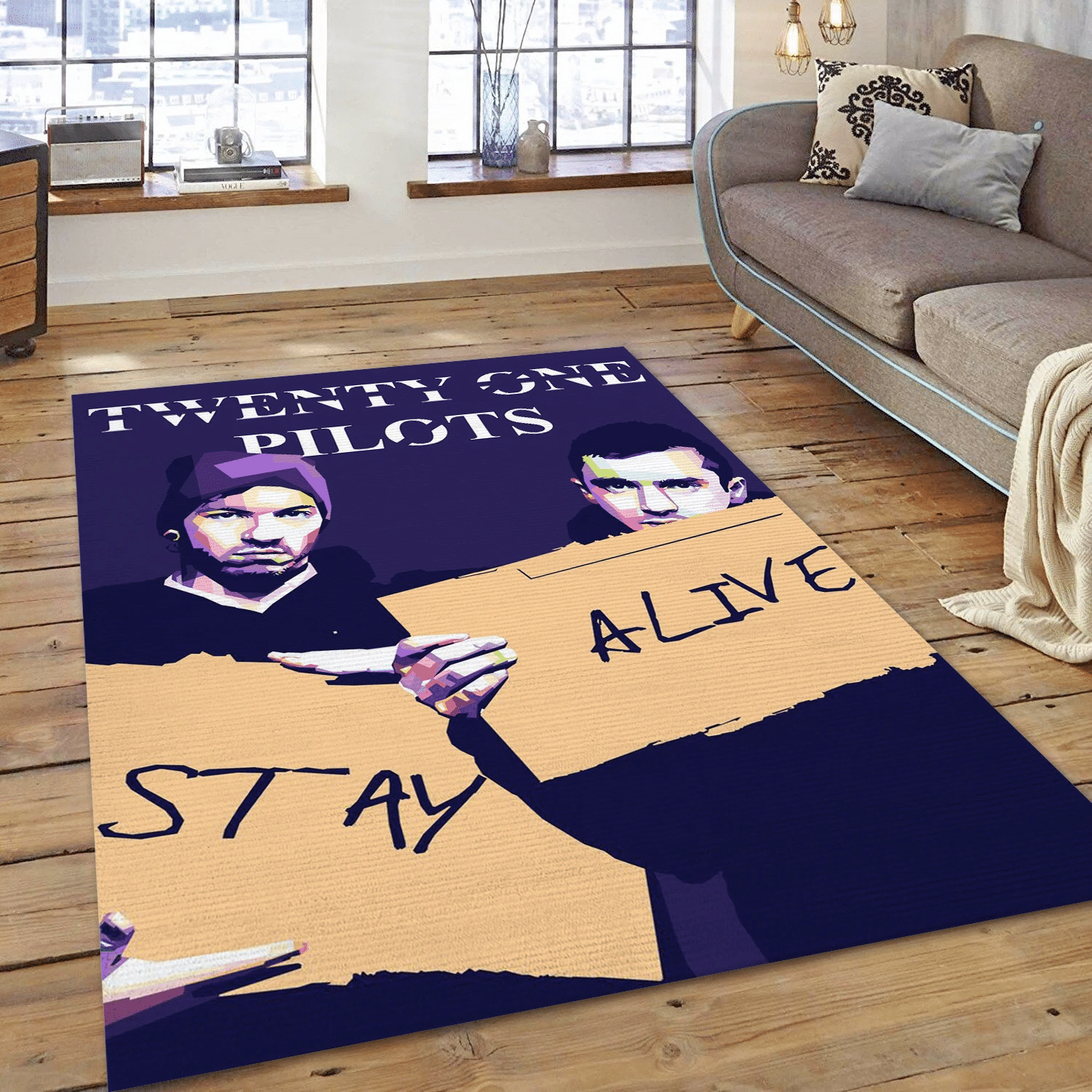 Twenty One Pilots Stay Alive Music Area Rug, Living Room  Rug - US Gift Decor - Indoor Outdoor Rugs