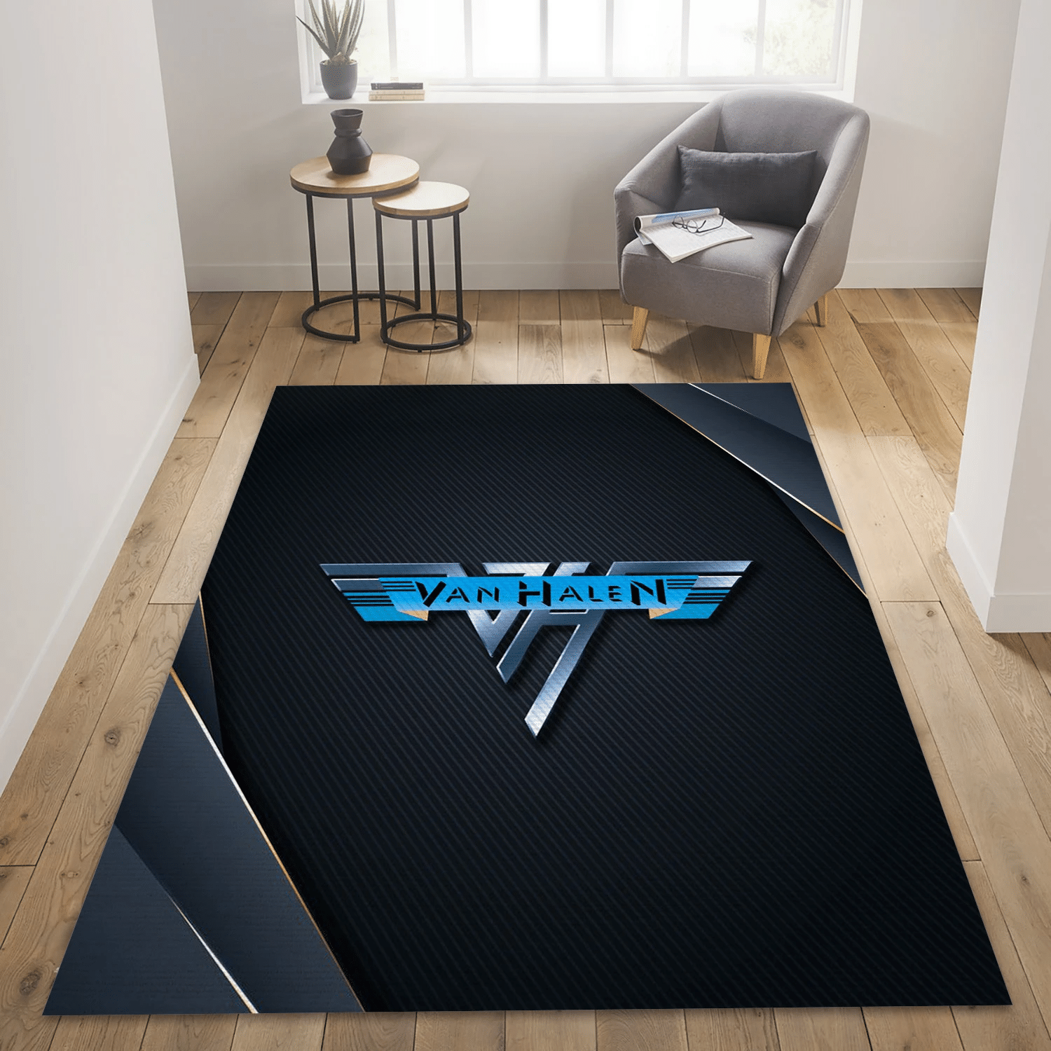 Van Halen Modern Logo Music Area Rug For Christmas, Living Room  Rug - Home Decor - Indoor Outdoor Rugs