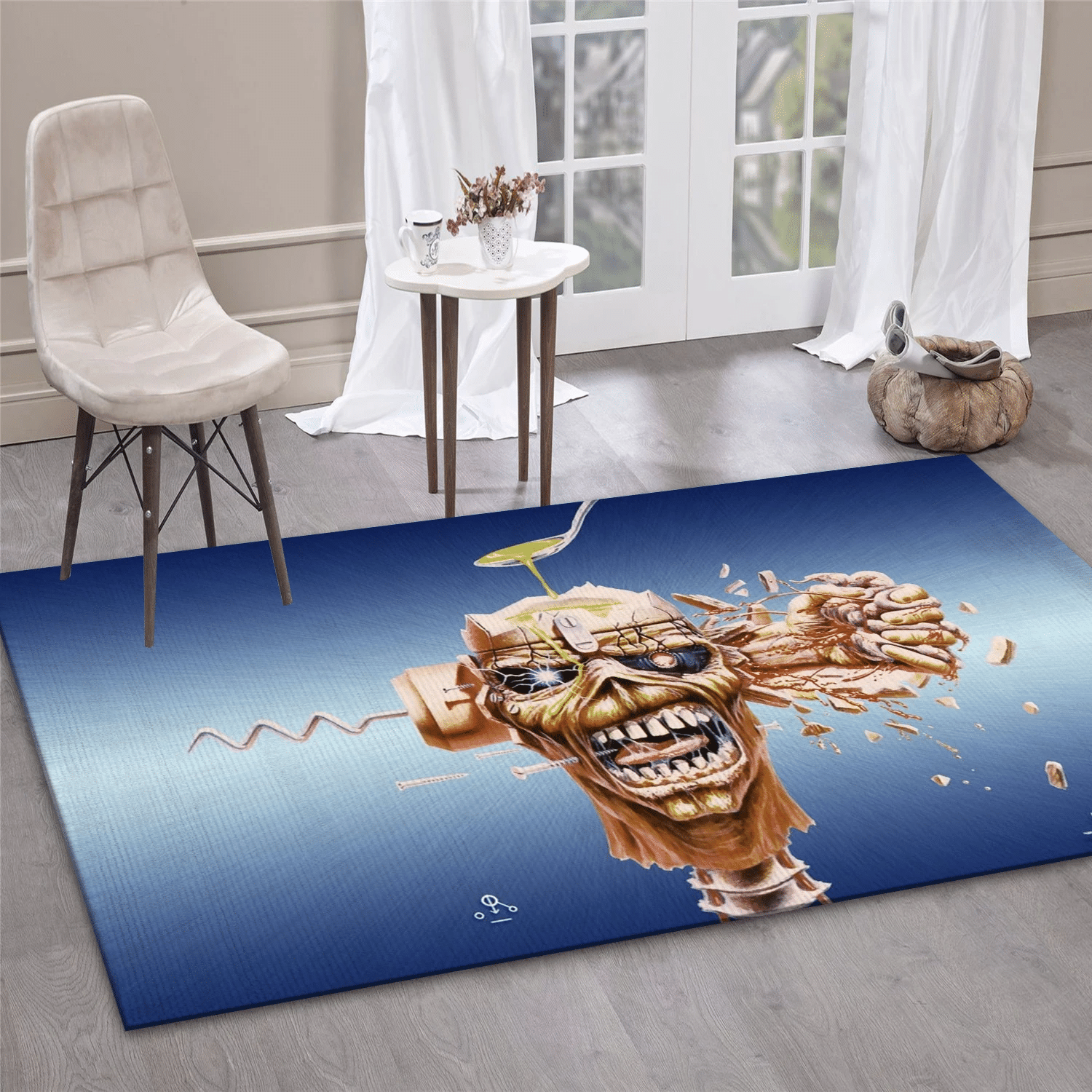 Iron Maiden Skull Music Area Rug Carpet, Living Room  Rug - Christmas Gift US Decor - Indoor Outdoor Rugs