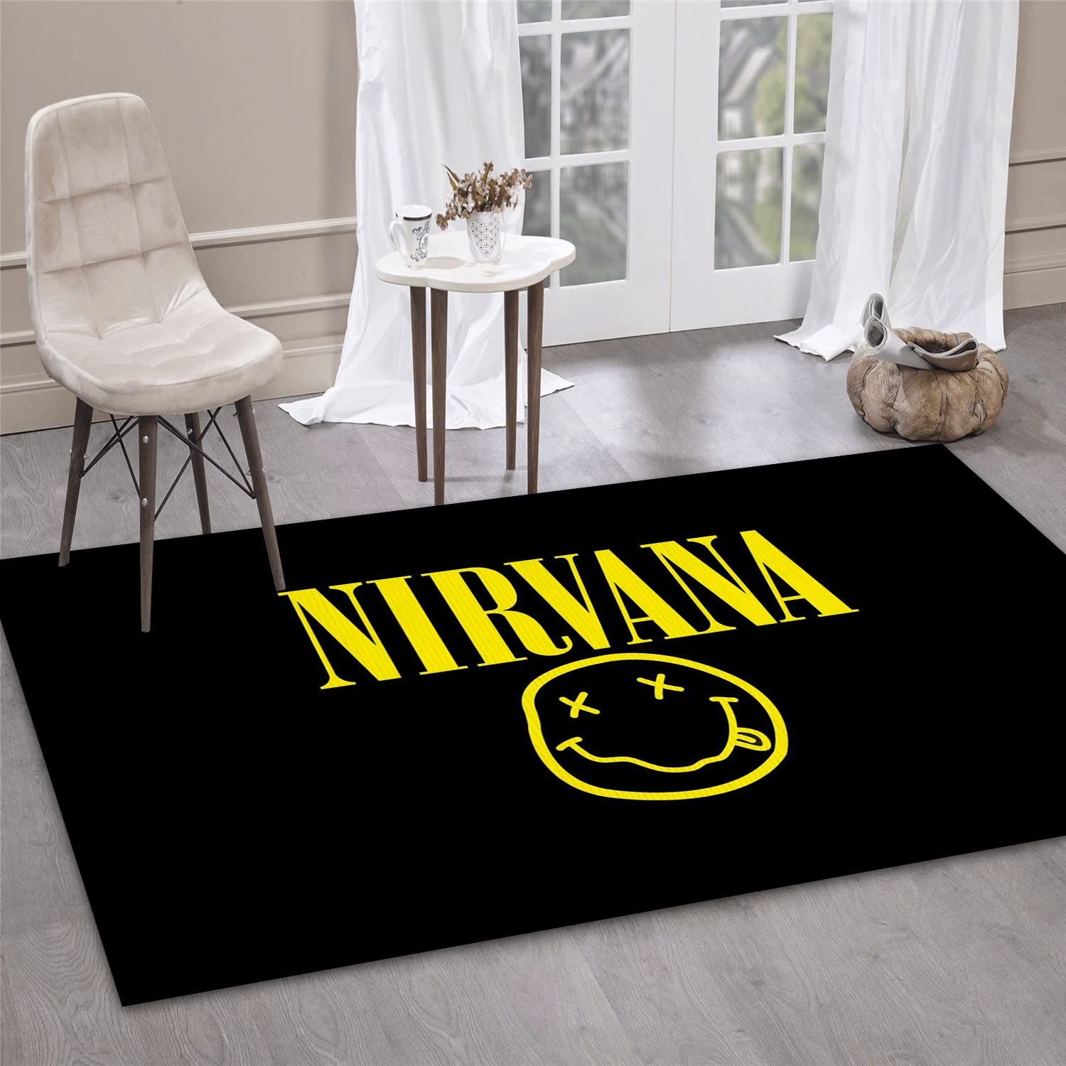 Nirvana Logo Icon Area Rug, Living Room  Rug - Family Gift US Decor - Indoor Outdoor Rugs