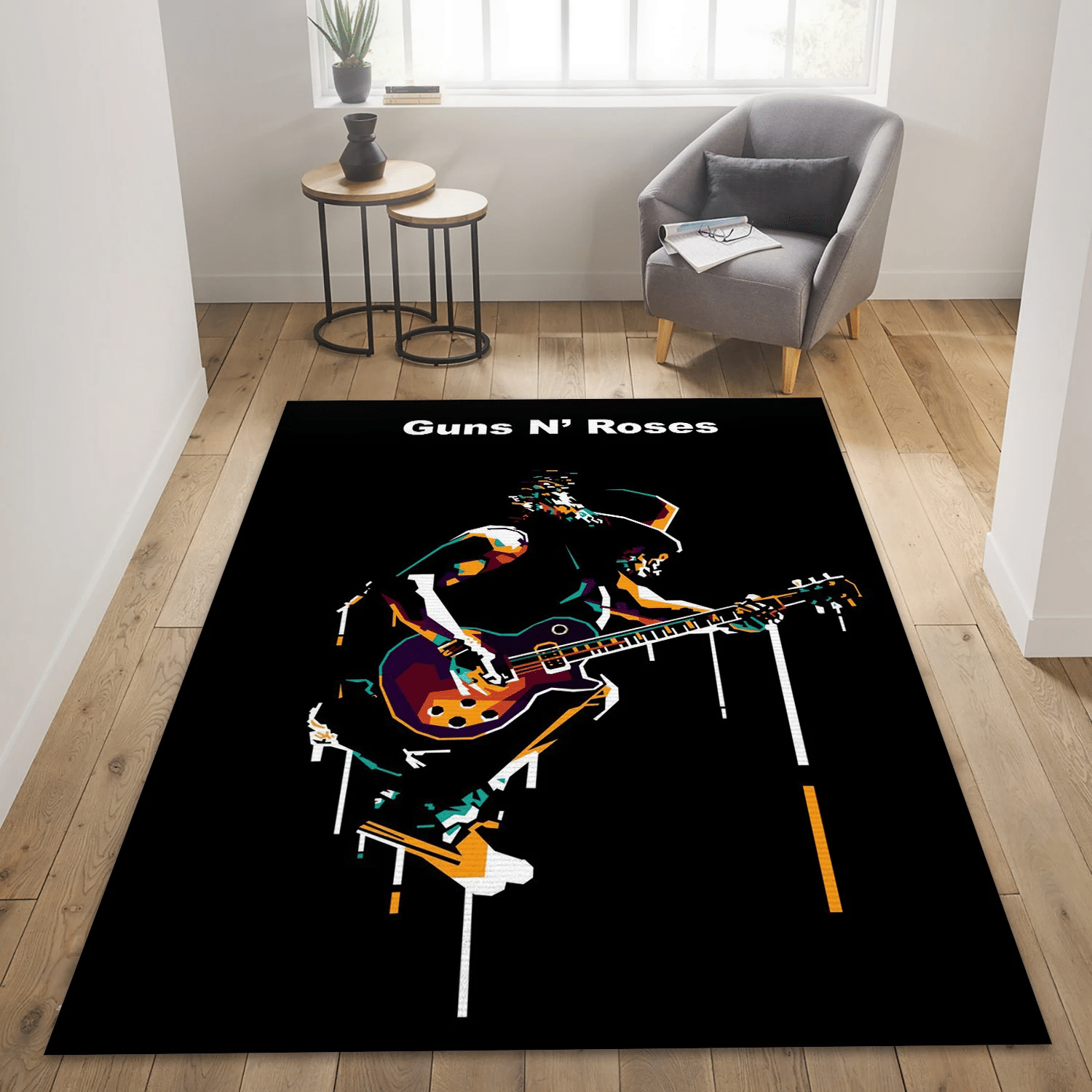 Guns N Roses Guitar Music Area Rug, Living Room  Rug - Family Gift US Decor - Indoor Outdoor Rugs