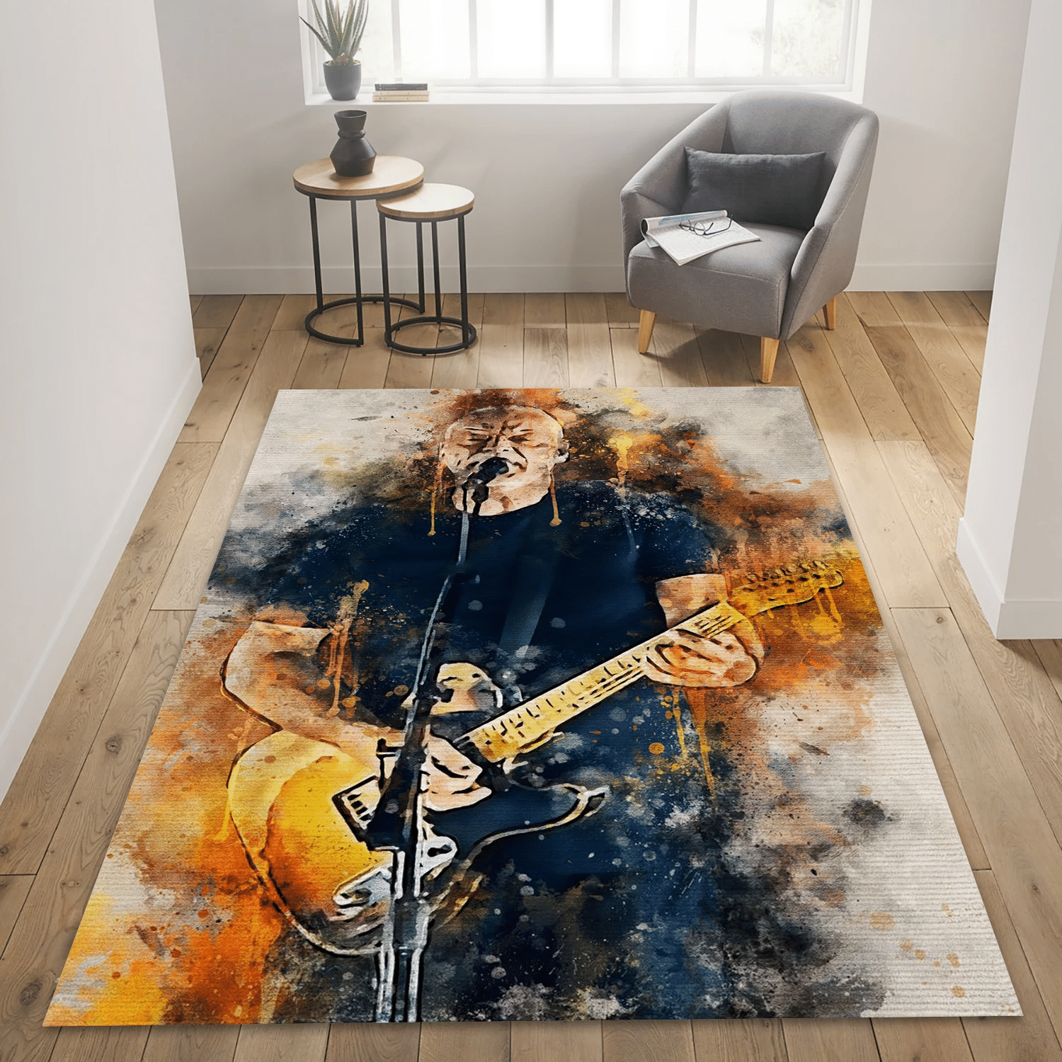 David Gilmour Pink Floyd Music Area Rug, Living Room  Rug - Home Decor - Indoor Outdoor Rugs