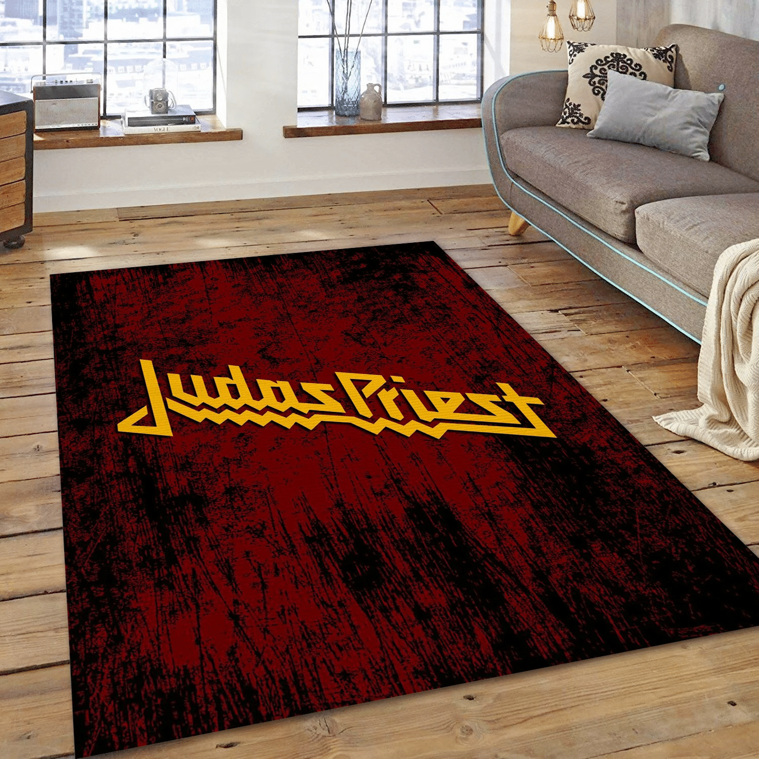 Judas Priest Scratch Music Area Rug For Christmas, Living Room  Rug - Family Gift US Decor - Indoor Outdoor Rugs